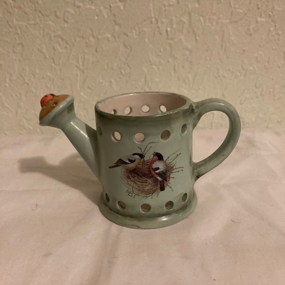 Vintage Hallmark Marjolein Bastin ladybug watering can tealite candle holder. - Picture 2 of 6